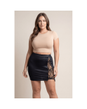 Jupe courte noire Kyra avec zip fonctionnel sur le côté