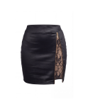 Jupe courte noire Kyra avec zip fonctionnel sur le côté