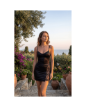 Jupe courte noire Kyra avec zip fonctionnel sur le côté