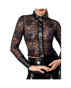 F377 Noirelle Chemise en dentelle boutonnée