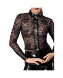 F377 Noirelle Chemise en dentelle boutonnée F377 Noirelle Chemise en dentelle boutonnée