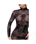 F375 Noirelle Robe corset mi-longue en dentelle F375 Noirelle Robe corset mi-longue en dentelle