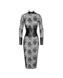 F375 Noirelle Robe corset mi-longue en dentelle F375 Noirelle Robe corset mi-longue en dentelle