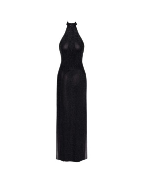 F372 Onyx Robe longue à deux fentes