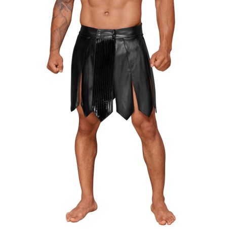 H053 Jupe gladiateur pour homme en cuir écologique avec plis en PVC