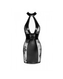 F238 Robe courte en tulle, empiècements en Powerwetlook et fermeture de corset F238 Robe courte en tulle, empiècements en Powerwetlook et fermeture de corset