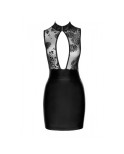 F241 Short dress with powerwetlook skirt and tulle top F241 Short dress with powerwetlook skirt and tulle top