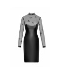 F310 Sublime robe midi en wetlook et maille floquée F310 Sublime robe midi en wetlook et maille floquée