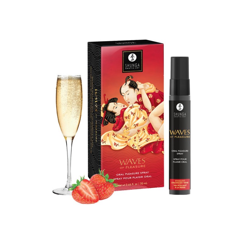 Waves of pleasure - Spray pour plaisir oral - Vin pétillant à la fraise