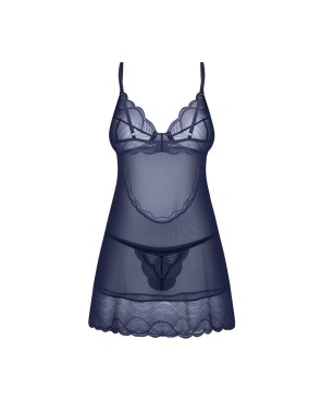 Nightly Blue nuisette et string - Bleu
