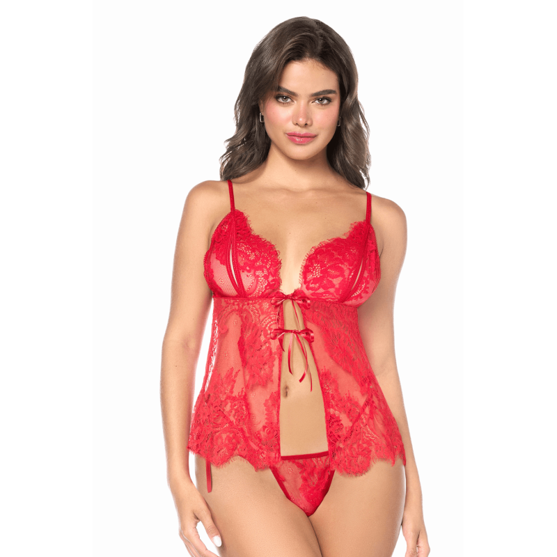 Babydoll Mapalé espiègle avec string à nouer Babydoll Mapalé espiègle avec string à nouer