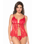 Babydoll Mapalé espiègle avec string à nouer Babydoll Mapalé espiègle avec string à nouer