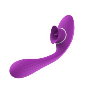 Stimulateur Clitoridien avec langue  Vibromasseur Point G 2-en-1 DISA Violet Cœur Ardent