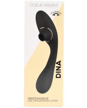 Stimulateur Clitoridien  Vibromasseur Point G 2-en-1 DINA Noir 