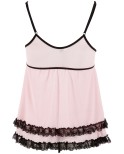 Nuisette doublée rose avec dentelle florale et string Nuisette doublée rose avec dentelle florale et string