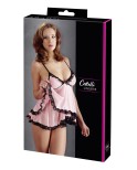 Nuisette doublée rose avec dentelle florale et string Nuisette doublée rose avec dentelle florale et string