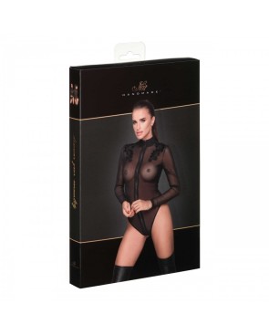 F221 Tulle zippé body avec broderie