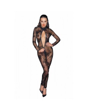 F237 Combinaison longue en tulle avec fermeture éclair à 3 voies