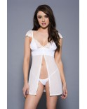 Nuisette en fine résille blanche ouverte