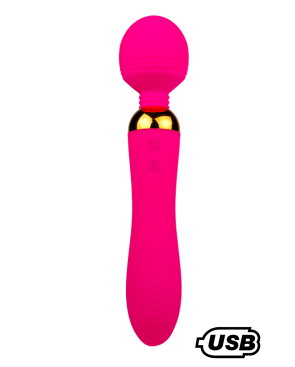 SHAKE Rose, Vibromasseur Wand USB en silicone médical avec 2 puissants moteurs indépendants