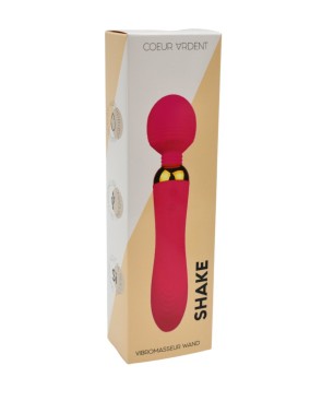 SHAKE Rose, Vibromasseur Wand USB en silicone médical avec 2 puissants moteurs indépendants