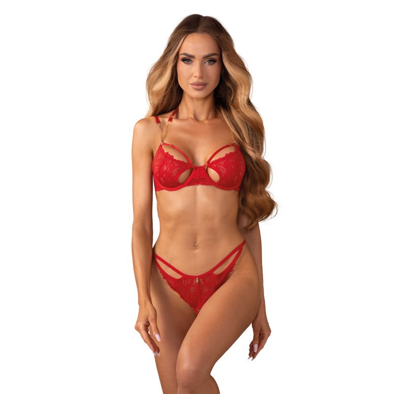 Matildea ensemble lingerie ouvert rouge