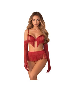 Rossay ensemble ouvert 4 pièces - Rouge