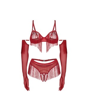 Rossay ensemble ouvert 4 pièces - Rouge