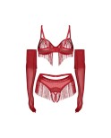 Rossay ensemble ouvert 4 pièces - Rouge