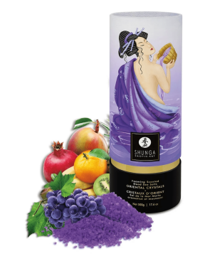 Sel de la mer morte aromatisé et moussant Fruits Exotiques  500 gr Shunga 
