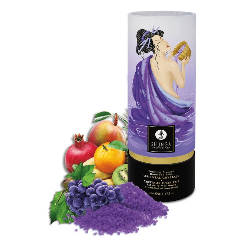 Sel de la mer morte aromatisé et moussant Fruits Exotiques 500 gr Shunga Sel de la mer morte aromatisé et moussant Fruits Exotiques 500 gr Shunga