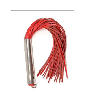 Martinet homme rouge manche métal lanières en cuir DOUX