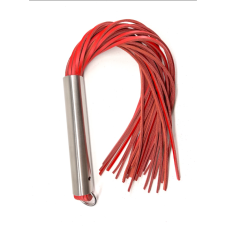 Martinet homme rouge manche métal lanières en cuir RIGIDE
