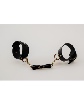 Chevillères en cuir Collection Anneaux NOIR GOLD