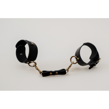 Chevillères en cuir Collection Anneaux NOIR GOLD
