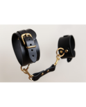 Menottes en cuir Collection Anneaux NOIR GOLD Menottes en cuir Collection Anneaux NOIR GOLD