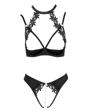 Soutien-gorge balconnet  string ouvert avec chaîne amovible - Cottelli