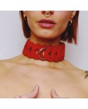 Collier en cuir tressé Rouge Collier en cuir tressé Rouge