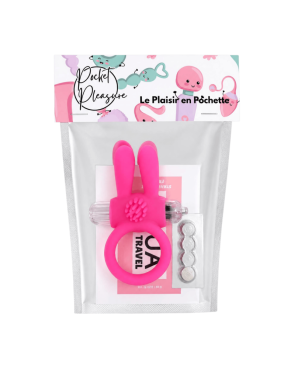 Anneau Vibrant Rabbit Rose Silicone 1 dosette de lubrifiant — Pocket Pleasure