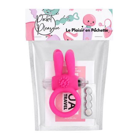 Anneau Vibrant Rabbit Rose Silicone 1 dosette de lubrifiant — Pocket Pleasure