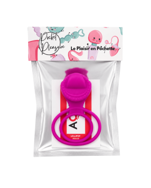 Anneau vibrant 1 seul mode de vibration très extensible rose Pocket Pleasure 1 dosette de lubrifiant