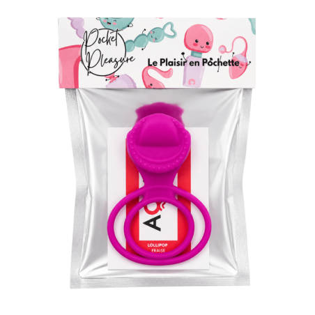 Anneau vibrant 1 seul mode de vibration très extensible rose Pocket Pleasure 1 dosette de lubrifiant