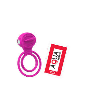 Anneau vibrant 1 seul mode de vibration très extensible rose Pocket Pleasure  1 dosette de lubrifiant