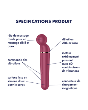 Vibromasseur wand rouge USB 60 vibrations Planet Wand-er Satisfyer 
