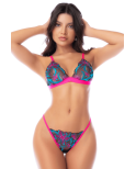 Ensemble lingerie 3 pièces bleu et rose brodé avec sequins – Mapalé Ensemble lingerie 3 pièces bleu et rose brodé avec sequins – Mapalé