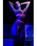 Ensemble lingerie 3 pièces bleu et rose brodé avec sequins – Mapalé Ensemble lingerie 3 pièces bleu et rose brodé avec sequins – Mapalé