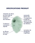 Stimulateur clitoridien par onde de pression sans contact et par vibration USB vert menthe, Cloud Dancer Satisfyer Stimulateur clitoridien par onde de pression sans contact et par vibration USB vert menthe, Cloud Dancer Satisfyer
