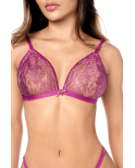 Ensemble sexy 2 pièces en dentelle satinée 
