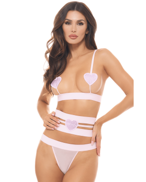Ensemble 3 pièces rose pastel 