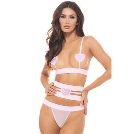 Ensemble 3 pièces rose pastel 